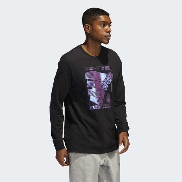 Negro Polera Color-Shoft Gaming Manga Larga Estampada WM053