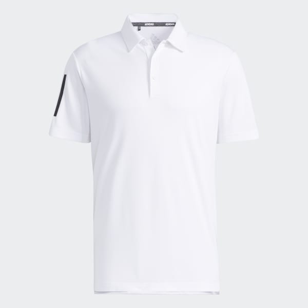 White 3-Stripe Basic Polo Shirt