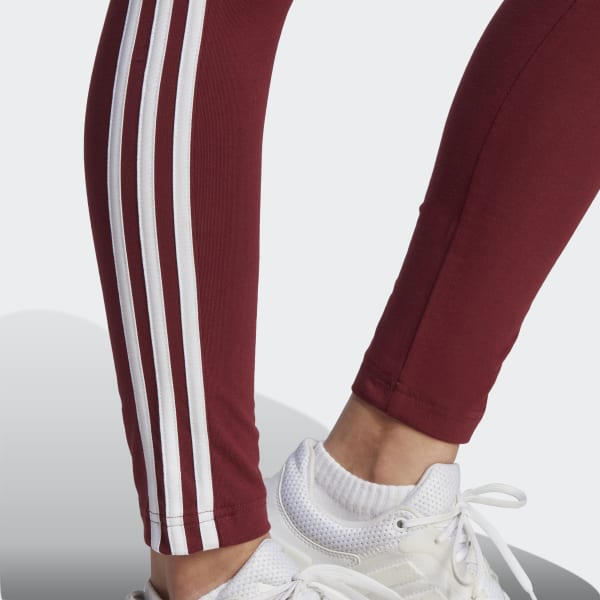 Adidas 3 stripe leggings maroon 2025