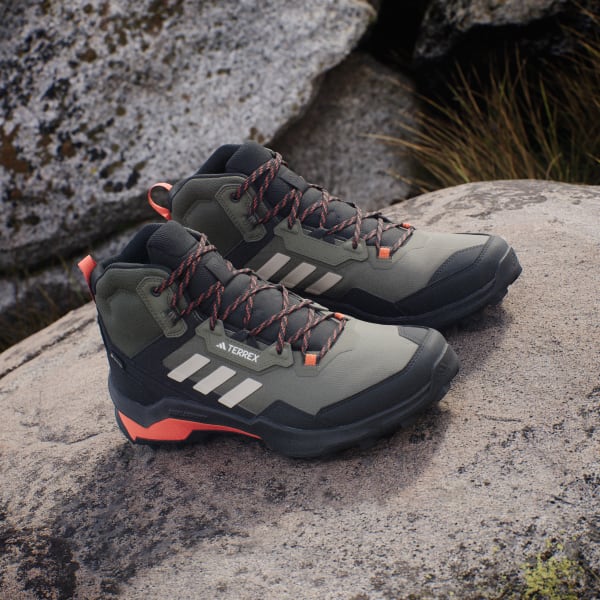 Adidas Men s Terrex AX4 Mid GORE TEX Hiking Shoes Size 10 Olive Strata