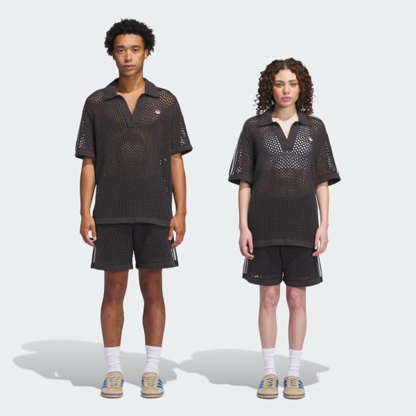 Grey CLOT Crochet Polo