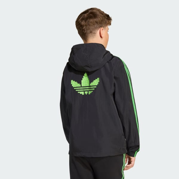 Preto Corta-Vento Júnior adidas Originals X Minecraft
