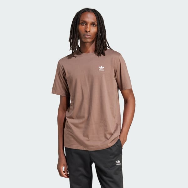 adidas Trefoil Essentials T-Shirt - Brown | adidas UK