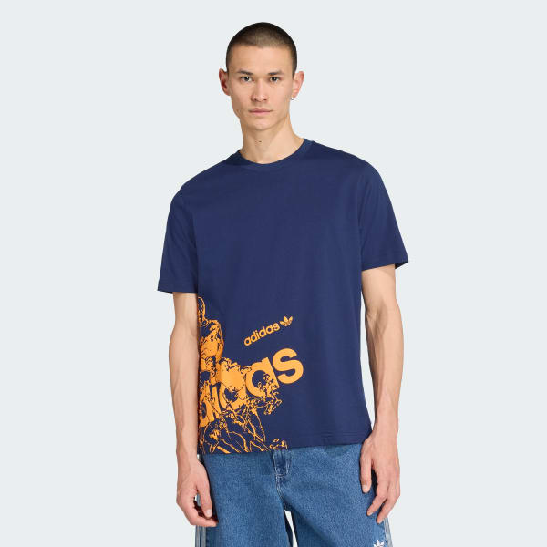 สีน้ำเงิน เสื้อยืดทรงหลวม Trefoil Series