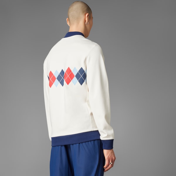 White 오리지널스 아가일 프린티드 쿼터집 스웨트셔츠