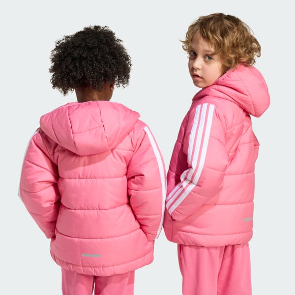 ruzová Bunda Essentials 3-Stripes Padded Kids