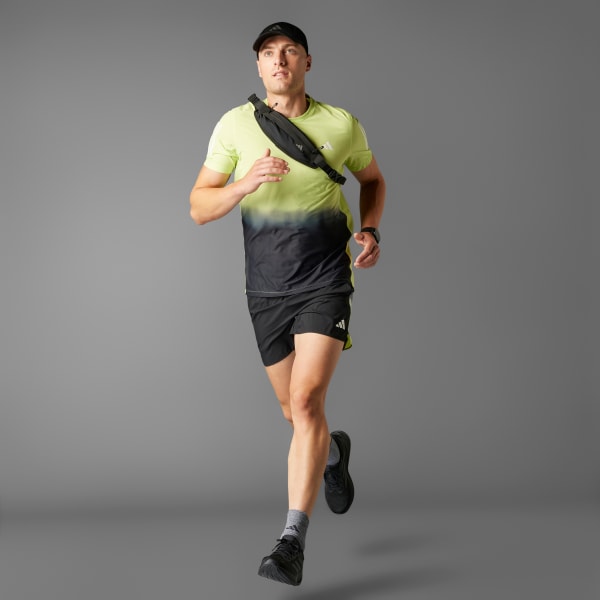 สีดำ กางเกงขาสั้นคัลเลอร์บล็อค Own The Run CLIMACOOL