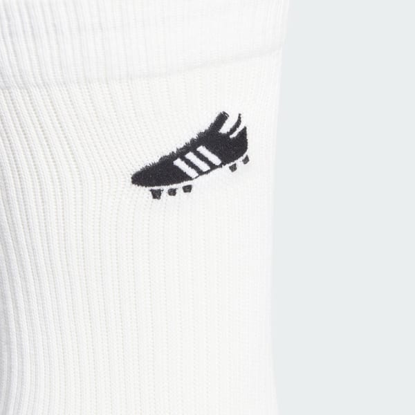 White Soccer Boot Embroidered Socks