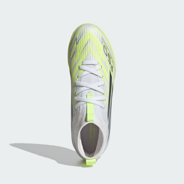 Blanco Zapatos de Fútbol F50 SPARKFUSION LEAGUE Caña Media Pasto Sintético para Niños