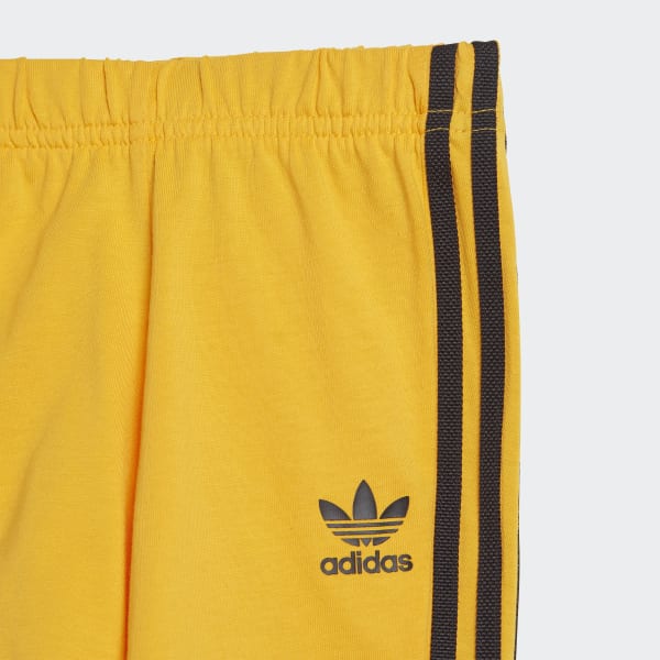 Adidas black shorts with yellow stripes on sale