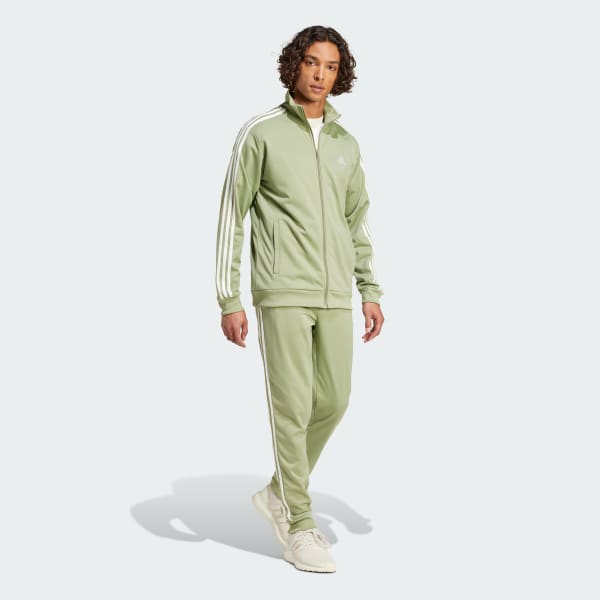Groen Basic 3-Stripes Tricot Trainingspak