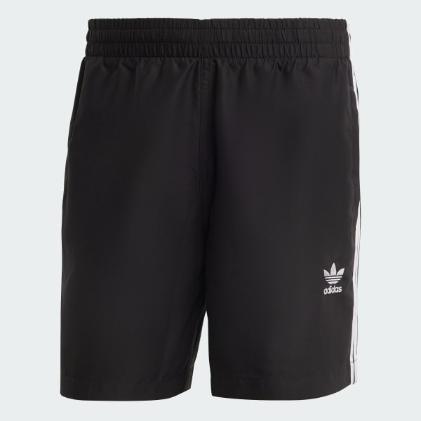 Schwarz Originals adicolor 3-Streifen Badeshorts