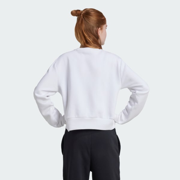 White adidas crew sweatshirt on sale