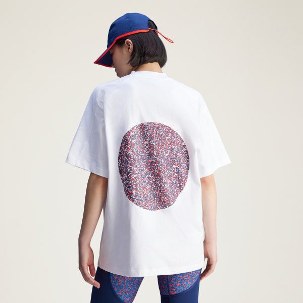 bílá Tričko adidas by Stella McCartney Loose Graphic