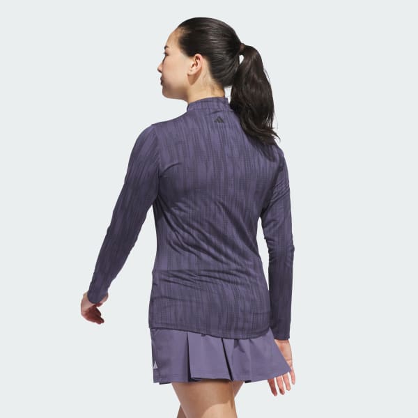 สีม่วง เสื้อคอสูงแขนยาวผ้าแจ็คการ์ด Ultimate365