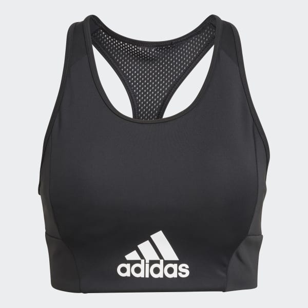 Adidas Women's Aeroready Designed 2 Move Logo Padded Sports Bra Top - Rose