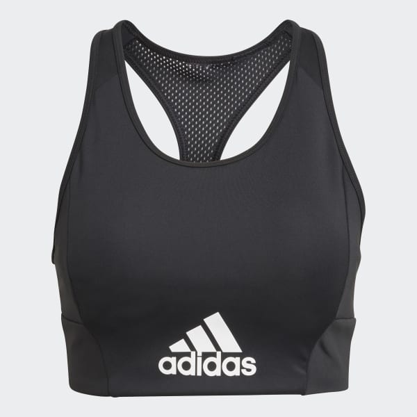 Negro Top Deportivo Acolchado AEROREADY Designed 2 Move Logo Soporte Ligero 28839