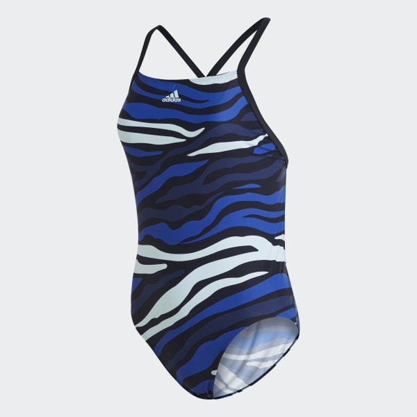Niebieski adidas SH3.RO Animal Print Swimsuit IRV31