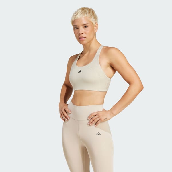 Bege Top Treino Médio Suporte Powerimpact Luxe Proseries