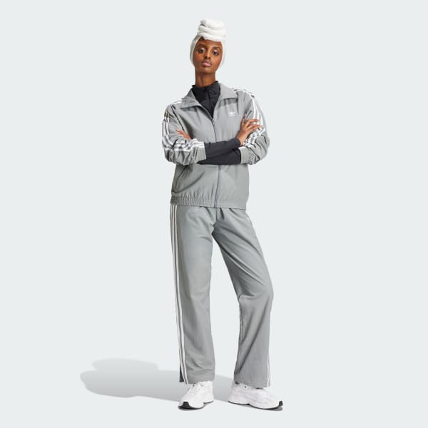 Adidas track top grey best sale