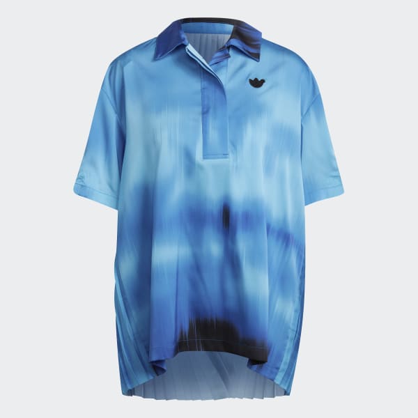 Wielokolorowy Blue Version Pleated Polo Shirt FQY18