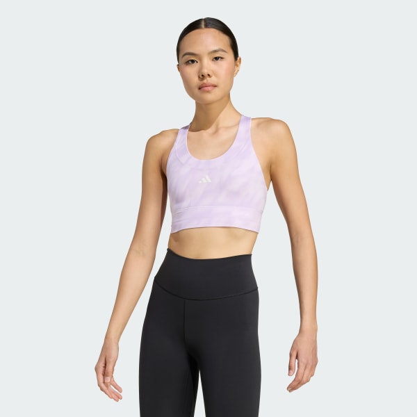 Violeta Top Deportivo Run Pocket Estampado Soporte Medio