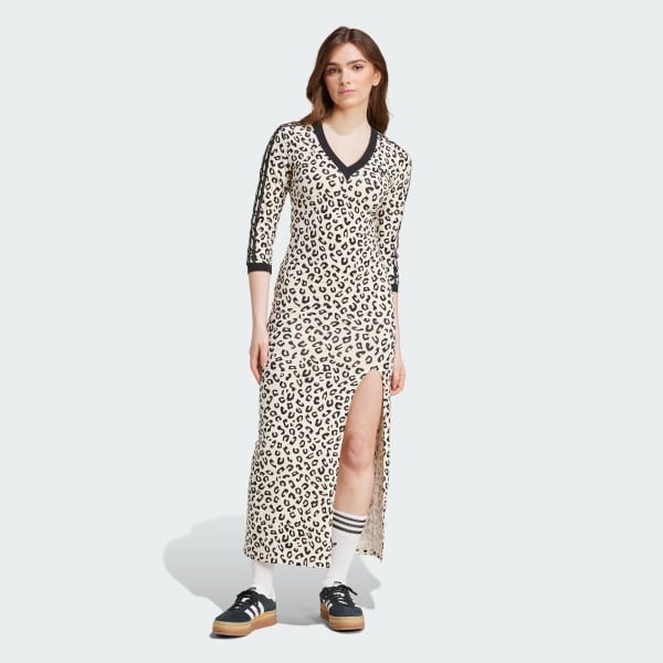 Leopard 3 Stripes Maxi Dress
