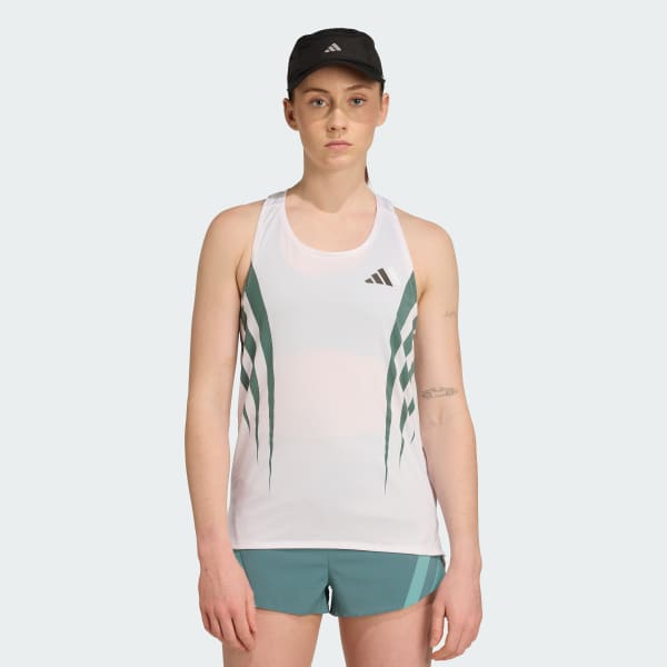 Bianco Canotta Adizero Archive da Corsa Singlet
