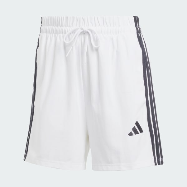 White 에센셜 3-스트라이프 코튼 쇼츠