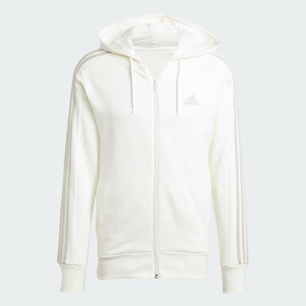Adidas hoodie white stripes sales