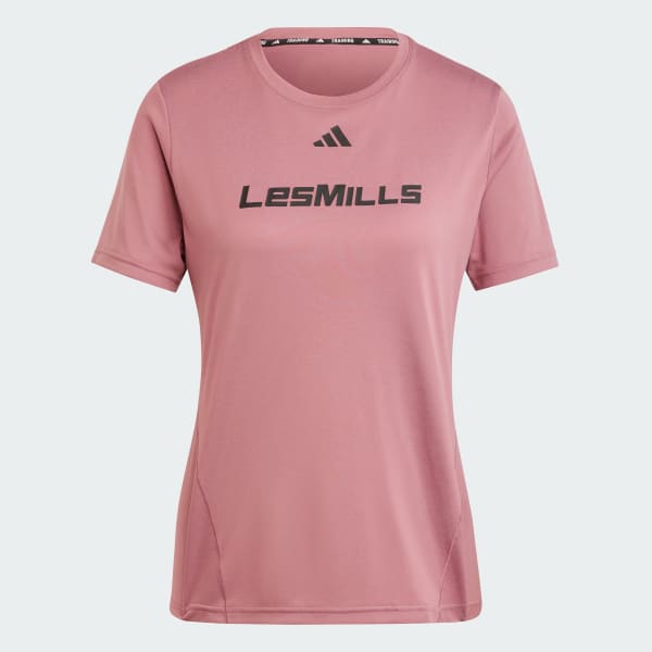 สีชมพู เสื้อยืดพิมพ์ลาย Les Mills