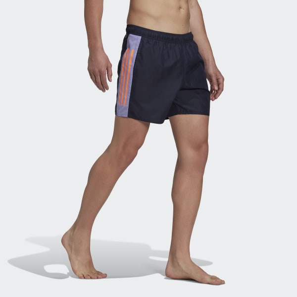 adidas Short Length Colorblock 3-Stripes Swim Shorts - Blue | adidas UK