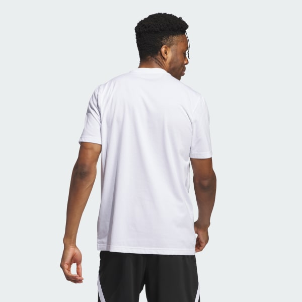 White Worldwide Hoops Logo Performance Graphic Tee
