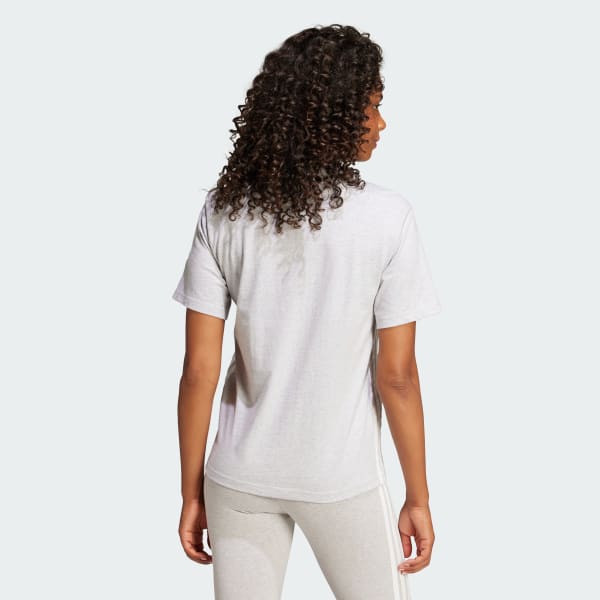 Grigio T-shirt Essentials 3-Stripes Cotton