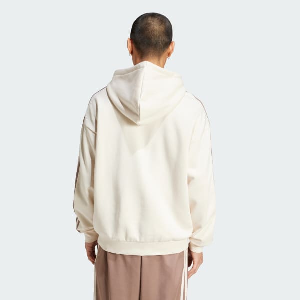 Blanc Sweat-shirt à capuche coupe baggy Adicolor