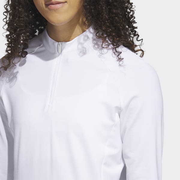 Hvid Quarter-Zip Long Sleeve Golf polotrøje