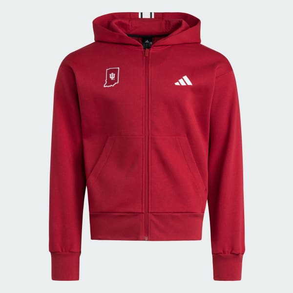 adidas Indiana Hoosiers Full Zip Helmet Hoodie - Burgundy | Free
