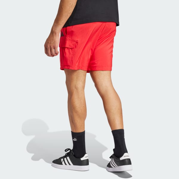 adidas Essentials Small Logo Cargo Chelsea Shorts - Red