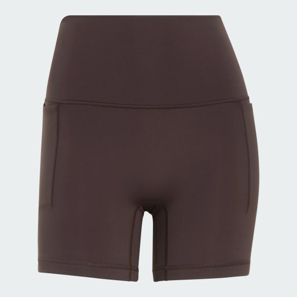 Braun 3-Streifen Studio All Me Booty Leggings, kurz