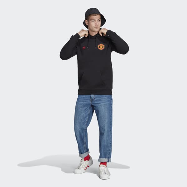 Czerń Manchester United Essentials Trefoil Hoodie BV890