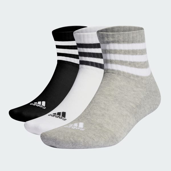 Siva Ponožky 3-Stripes Cushioned Sportswear Low-Cut (3 páry)