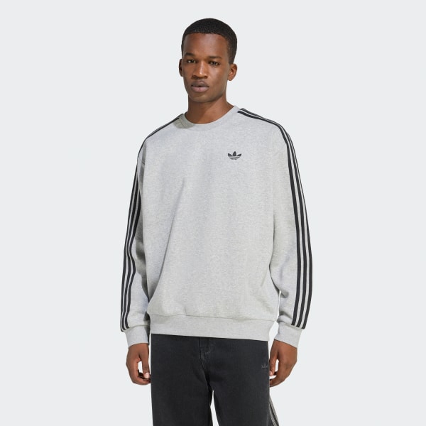 Grey 아디컬러 3-스트라이프 오버사이즈 크루넥