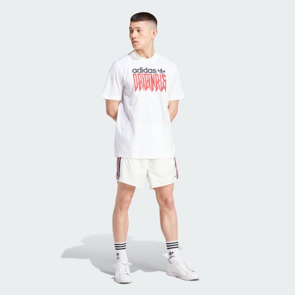 ホワイト グラフィック ルーズ 半袖Tシャツ