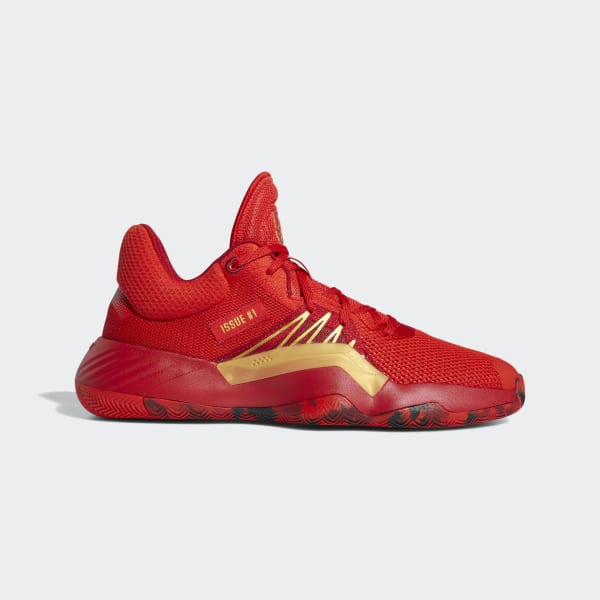 adidas red and gold shoes