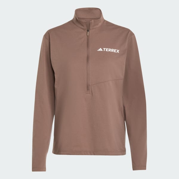 Brun Terrex Multi Climacool 1/2 Zip Long Sleeve T-skjorte