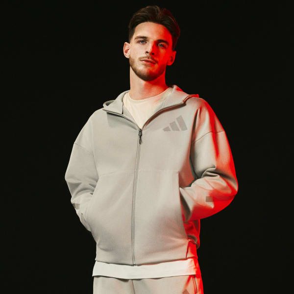 adidas Z.N.E. Full-Zip Hooded Track Jacket - Beige | adidas