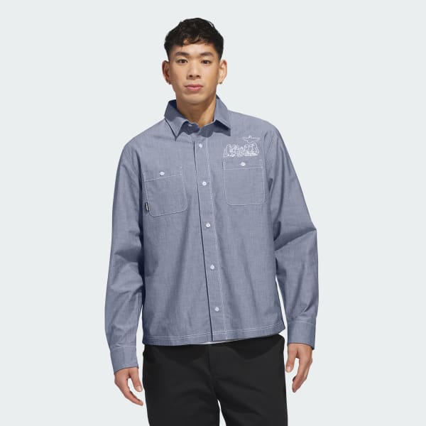 zelená KOŠEĽA SKATEBOARDING x MARK GONZALES LONG SLEEVE BUTTON UP