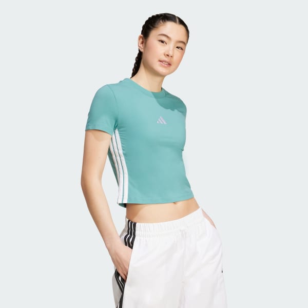 Turquesa Camiseta Essentials Slim Baby 3 bandas