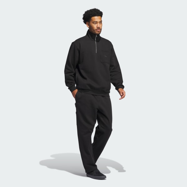 Black Heavyweight Shmoofoil Quarter-Zip Mock Neck Sweatshirt