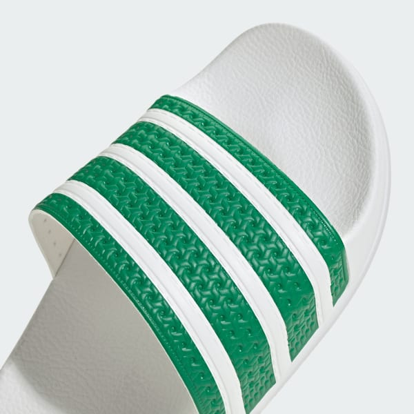 Adidas slides green and white hotsell
